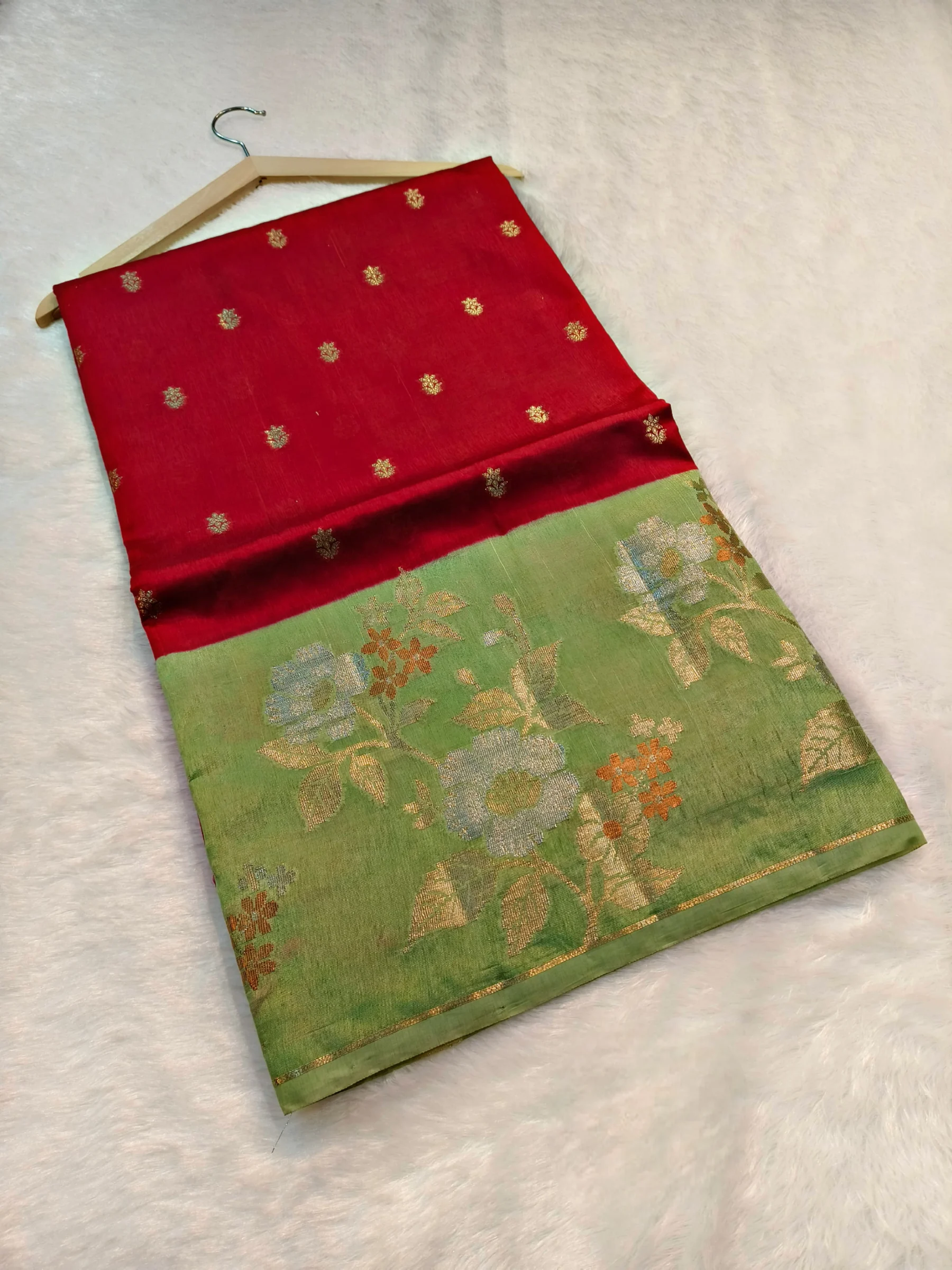 Emerald Green Banarasi Katan Silk Saree